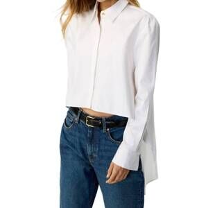 NEW TOCCIN kira high-low shirt in white